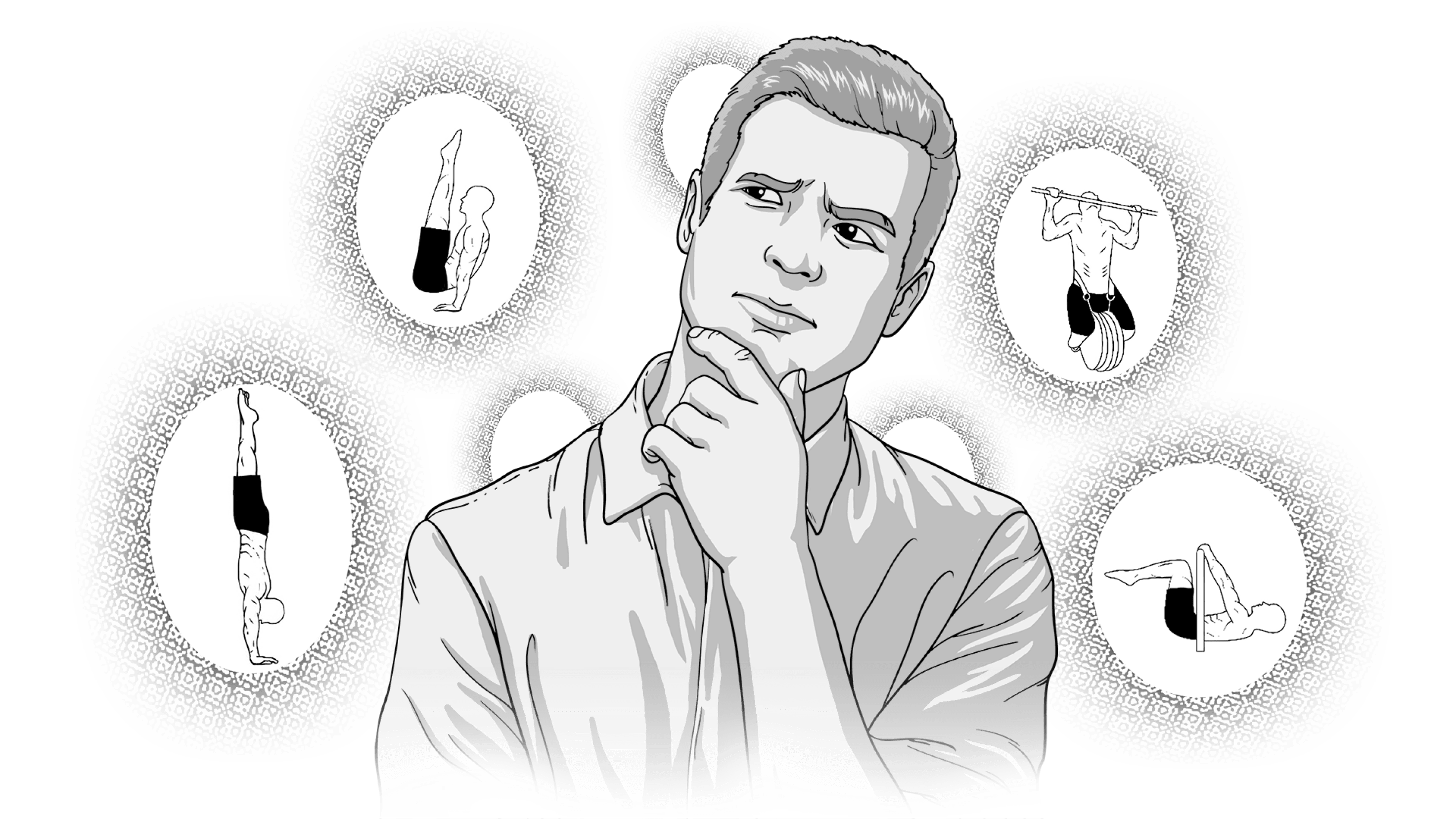 a person thinking about calisthenics skills